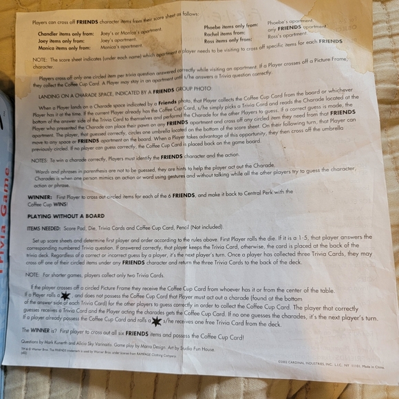 FRIENDS TRIVIA GAME LOT 13 - Picture 4 of 6